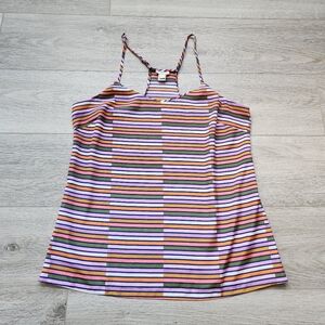J Crew Multicolored Striped Tank Top Womens 8 Racerback Spaghetti Straps